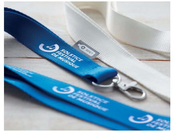 Lanyard de RPET 20 mm Lany Rpet Azul detalle 6