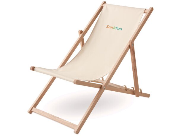 Silla de playa en madera Honopu Beige detalle 3