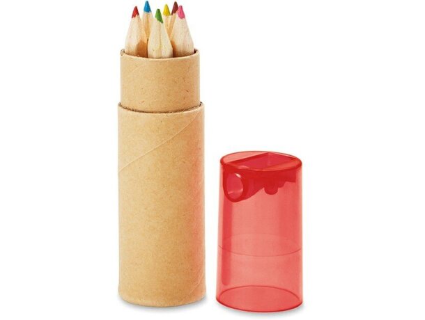 Tubo con 6 lápices de colores personalizado