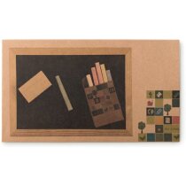Set de pizarra con tizas personalizado beige Set de pizarra con tizas personalizado beige
