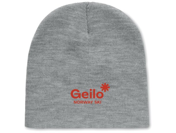 Gorros invierno unisex en suave poliéster elástico rPET Blanco/negro detalle 4