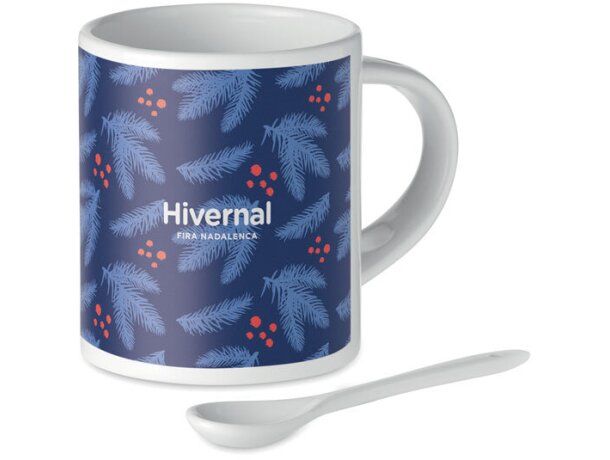 Taza cerámica subli. 300ml Sublim Spoon Blanco detalle 4