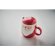 Tazas de merchandising con tapa y decoración de papa noel cerámica Rojo detalle 6