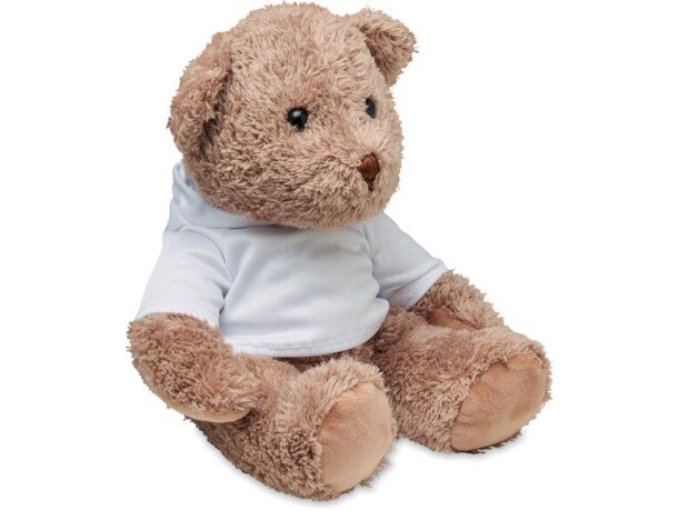 Peluche osito John blanco con sudadera y capucha sublimable Blanco detalle 4