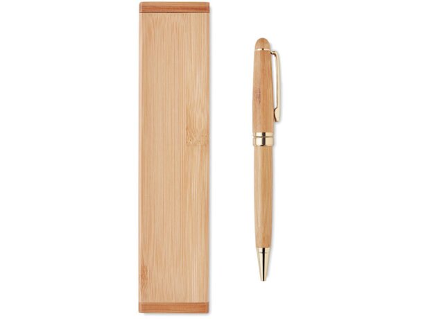 Bolígrafo giratorio de bambú Etna personalizado