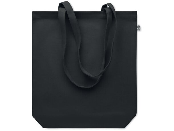 Bolsa de algodón asas largas orgánico 270 g/m2 Coco Negro detalle 1