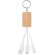 Llaveros ecológicos con carcasa de bambú Clauer y cable USB-A a micro-B