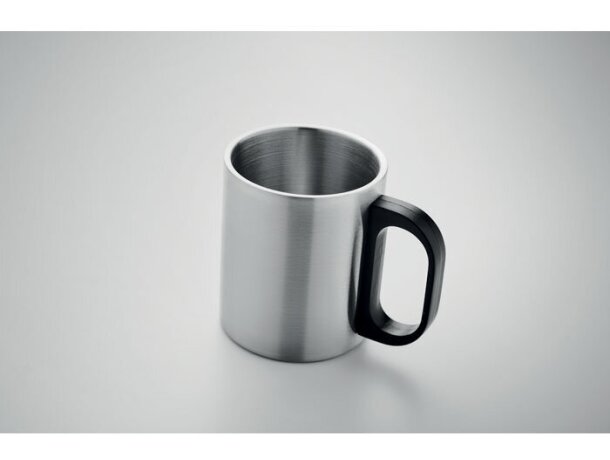 Taza doble pared 300 ml Taniss Plateado mate detalle 10