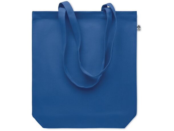 Bolsa de algodón asas largas orgánico 270 g/m2 Coco Azul real detalle 12