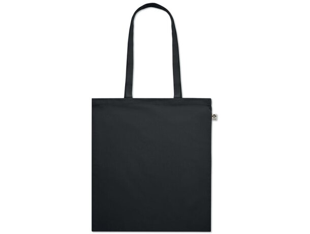 Bolsa algodón asas largas orgánico 180 g/m2 Onel Negro detalle 2