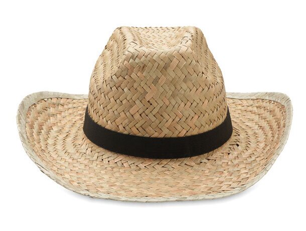 Sombrero de vaquero de paja Texas Negro detalle 1