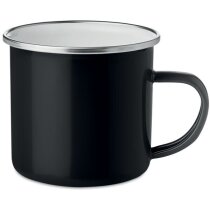 Taza para bodas grabada vintage esmaltado metálico Plateado 350 ml