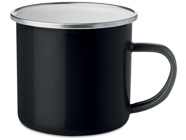 Taza para bodas grabada vintage esmaltado metálico Plateado 350 ml Rojo detalle 3