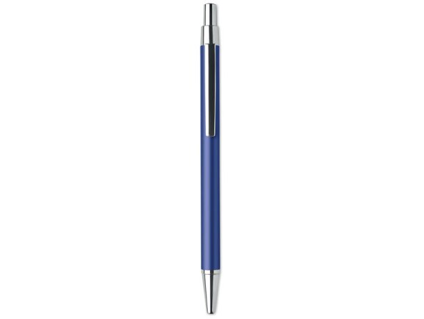 Bolígrafo con nombre con pulsador aluminio reciclado tinta azul Dana Azul real detalle 14