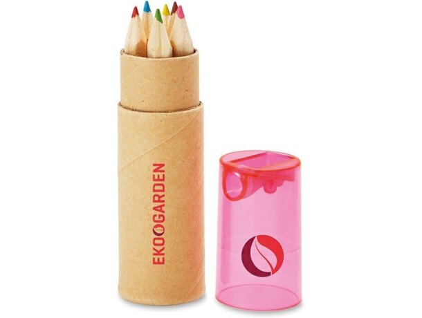 Tubo con 6 lápices de colores personalizado