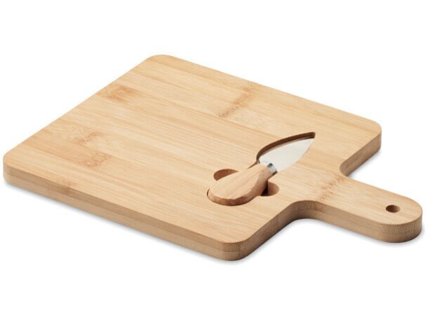 Tabla personalizada Darfield bambú natural con cuchillo quesos Madera detalle 5