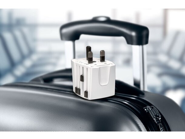 Adaptador universal multifunción de abs con USB skross Blanco detalle 3