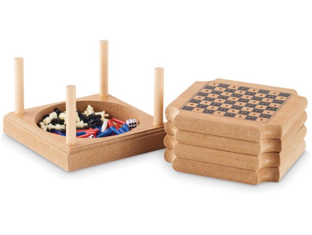 Set de 4 posavasos Coastgame Madera detalle 3