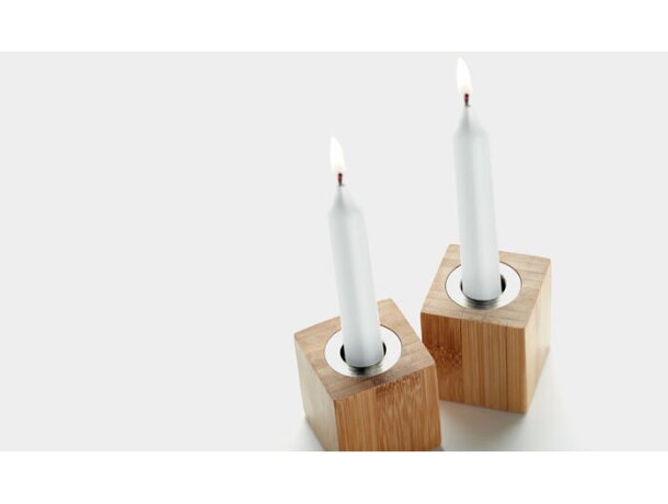 Set de 2 velas Pyramide Madera detalle 4