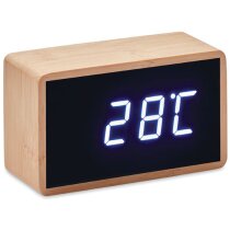 Despertador bambú Miri Clock con led y temperatura