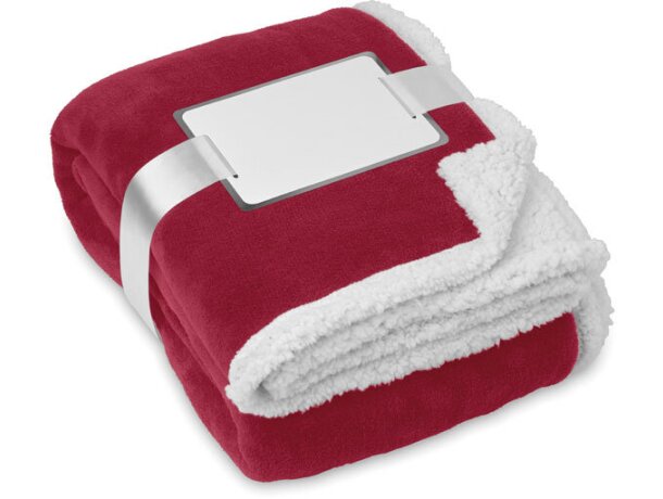 Manta Zermatt reversible sherpa y coral 120x150 de diseño suave Khaki detalle 7