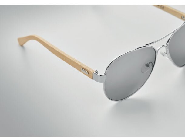 Gafas de sol personalizadas con uv400 bambu Honiara Azul detalle 11
