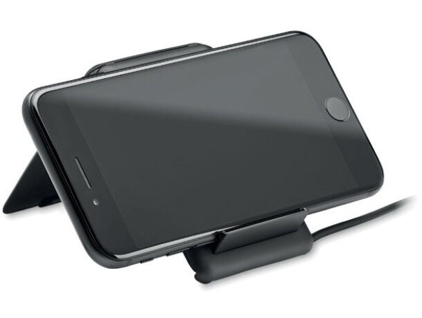 Cargador inalámbrico Yapo 15W con soporte y kit de cables ABS Negro detalle 2