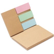 Bloc de notas adhesivas papel reciclado con marcadores
