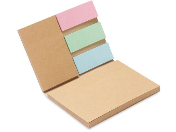 Bloc de notas adhesivas de colores papel reciclado Beige detalle 4