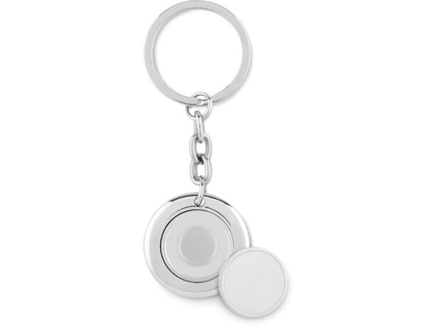 Llaveros originales con token acero inoxidable Flat Ring Plateado brillante detalle 2