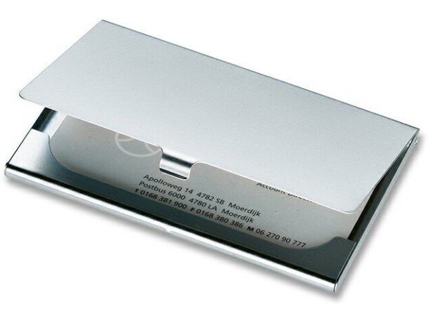 Tarjetero de metal cromado personalizado plateado mate Tarjetero de metal cromado personalizado plateado mate