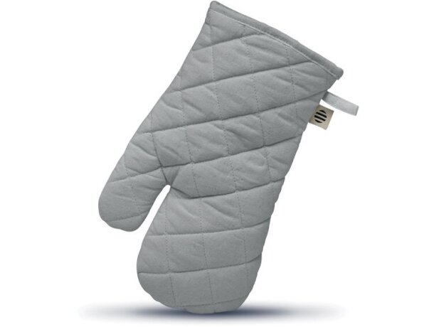 Manopla de cocina con asa para colgar 100% algodón orgánico Nevon Gris claro detalle 5