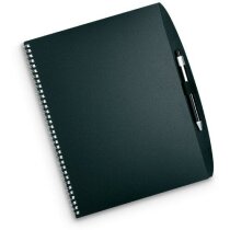 Libreta tamaño A4 con boligrafo incluido personalizada negra Libreta tamaño A4 con boligrafo incluido personalizada negra