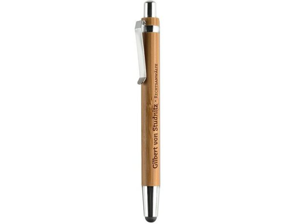 Bolígrafo de bambú con puntero suave merchandising