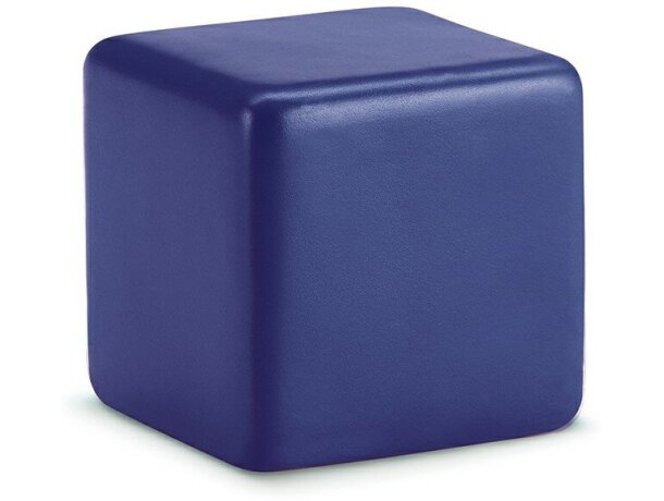 Antiestrés con forma de cubo de un color azul barato