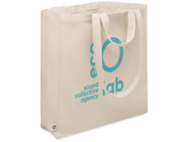 Bolsa algodón asas cortas reciclado 380 g/m2 Gave Beige detalle 3