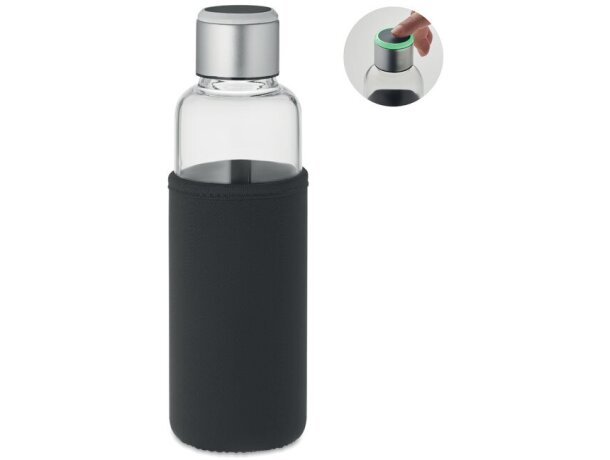 Botella personalizada Inder vidrio borosilicato LED 500 ml Negro detalle 3