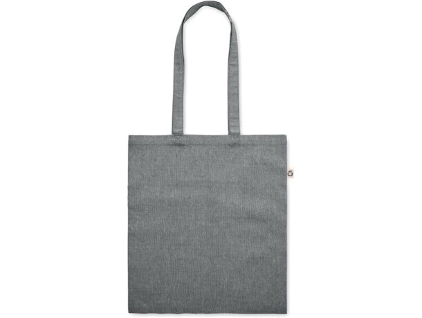 Bolsa de la compra 100% algodón asas largas 140 g/m2 Gris oscuro detalle 6