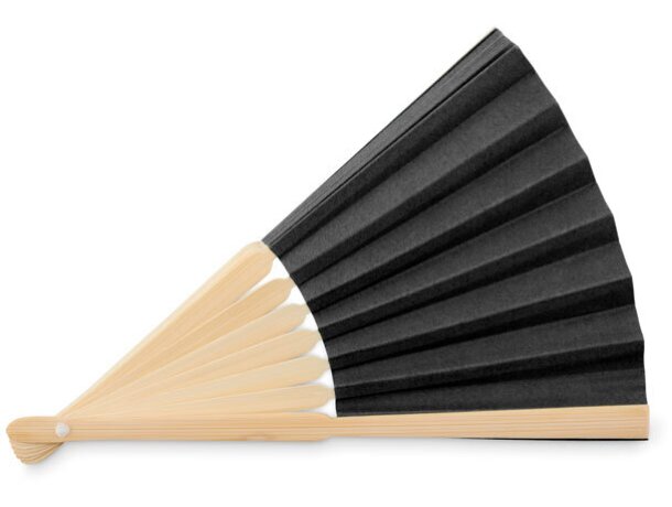 Abanico de bambú Fanny Paper Negro detalle 3