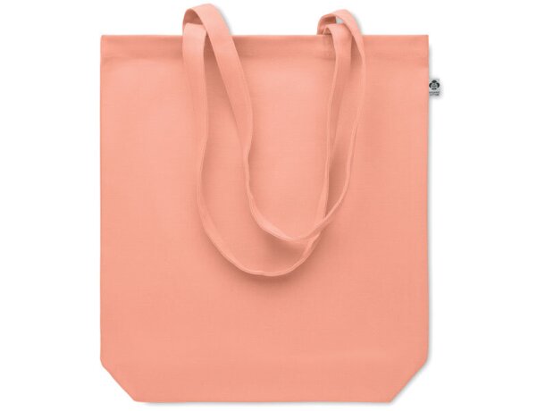 Bolsa de algodón asas largas orgánico 270 g/m2 Coco Naranja detalle 8