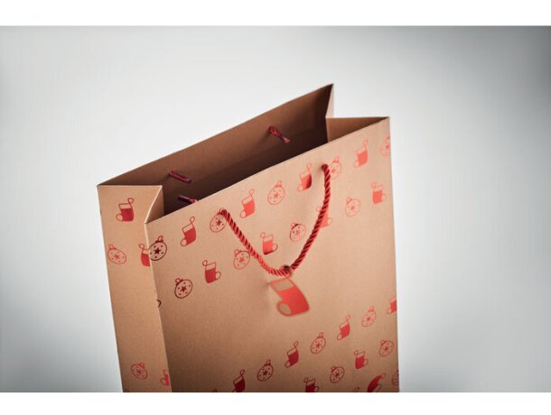 Bolsa regalo personalizada papel craft 250 g/m2 Sparkle Rojo detalle 6