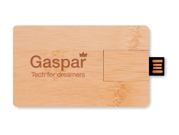 Memoria USB 16GB carcasa bambú Creditcard Plus Madera detalle 3