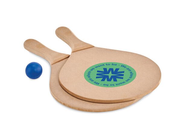 Juego de tenis con 2 palas de playa mdf Raquet Madera detalle 4