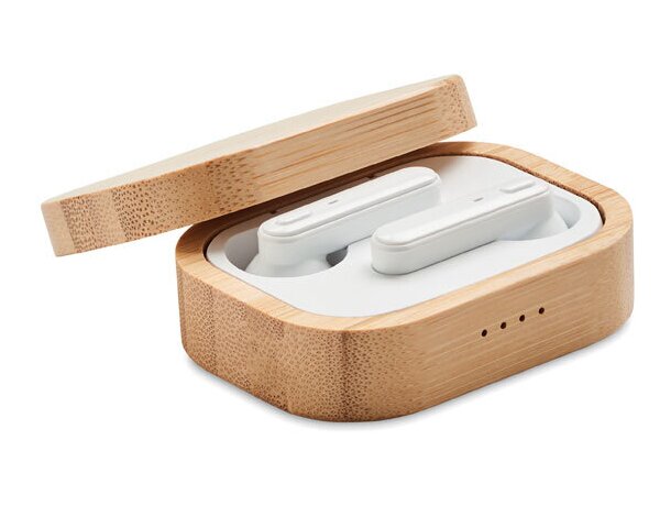 Auriculares Jazz Bamboo TWS Bluetooth 5.0 con estuche de carga Madera detalle 4