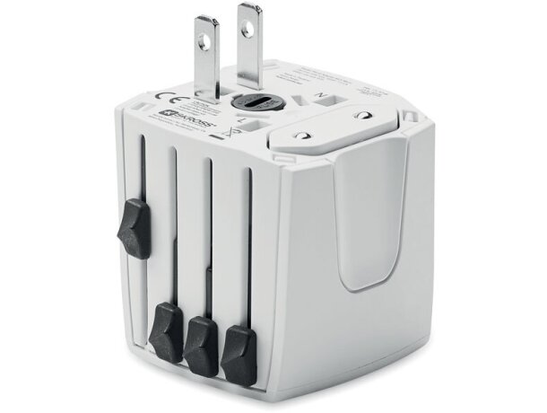 Adaptador de viaje universal seguro de abs Muv Micro Blanco detalle 4