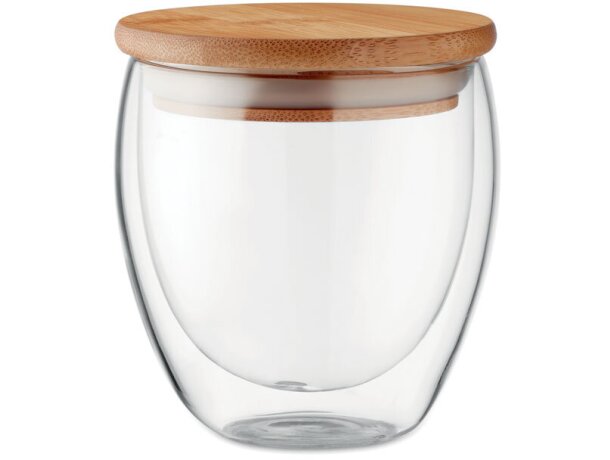 Vaso cristal doble capa 250 ml Tirana Small con logo