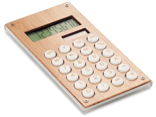 Calculadora bambú de 8 dígitos Calcubam Madera detalle 5