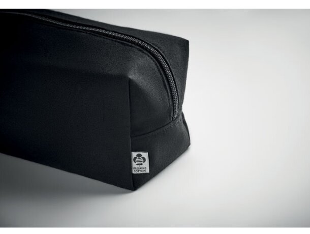 Neceser cremallera de canvas orgánico 220 g/m2 BIA Negro detalle 3