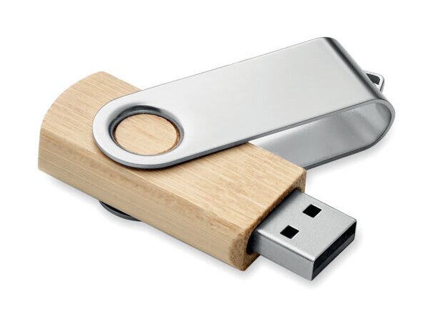 USB bambú 16GB ecológico con impresión colorida Techmate madera