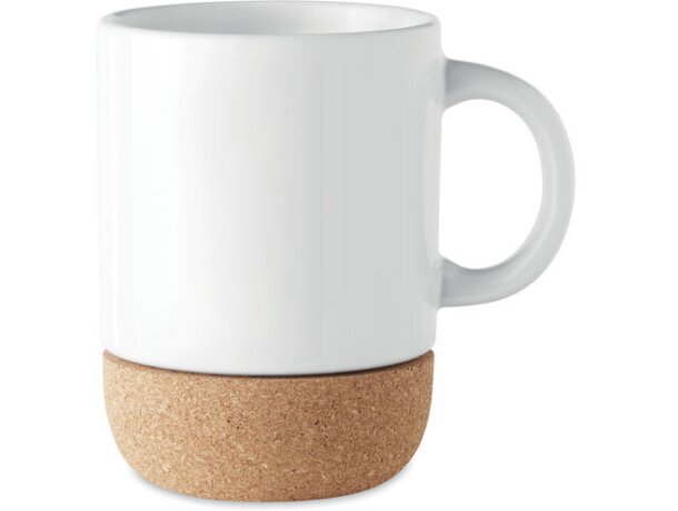 Taza Subcork cerámica 300 ml con base corcho y diseño blanco Blanco detalle 5